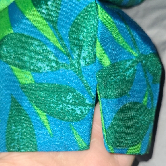 2 Piece Matching Set Capri Tank Top Tropical Palm Print Royal Blue Green Resort - Picture 12 of 16